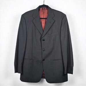 Lubiam Blazer Virgin Wool Sport Coat Business‎ Casual Men Size 50R Gray Italy